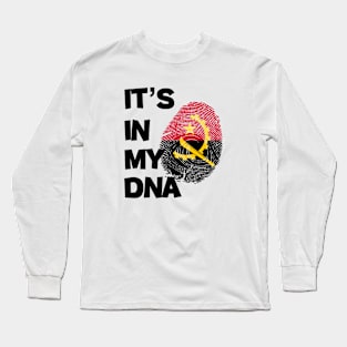 Flag of Angola in fingerprint Long Sleeve T-Shirt